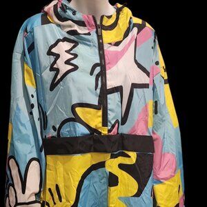 Reason Mens Windbreaker Partial Zip Retro 80s style - fabulous